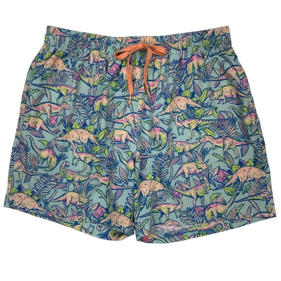 Chubbies Dinosaur Print Swim Trunks L Novelty Pockets Beach Coastal Swimsuit - Picture 12 of 12